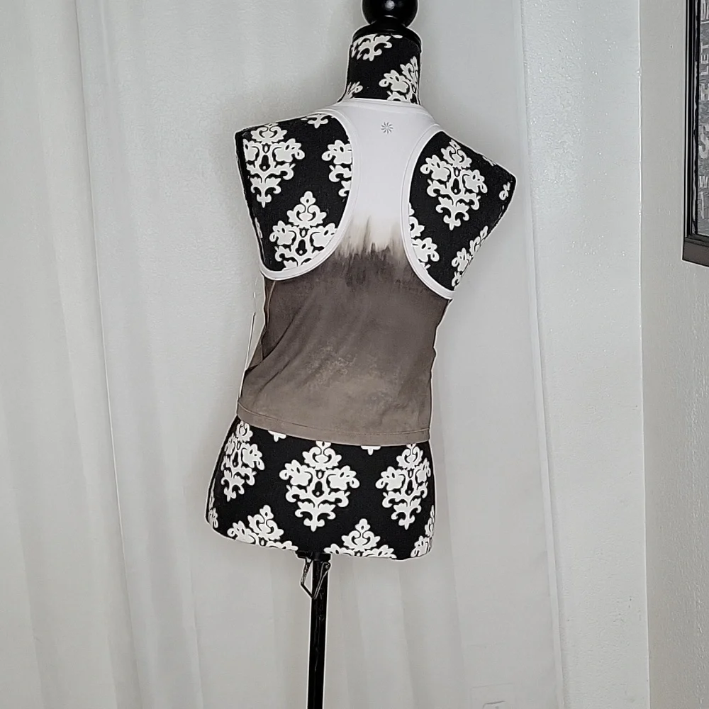 Athleta White to Brown Ombre Racerback Tank Top - Picture 4 of 5